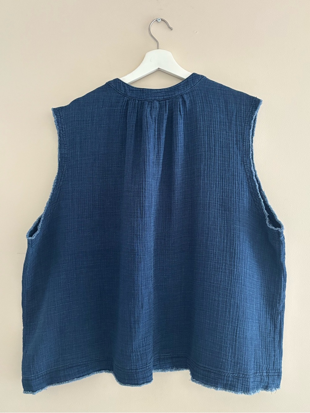 NWT Joe Fresh Women’s Size 2X Dark Blue V-Neck Tank 100% Cotton Casual Top - Picture 7 of 16